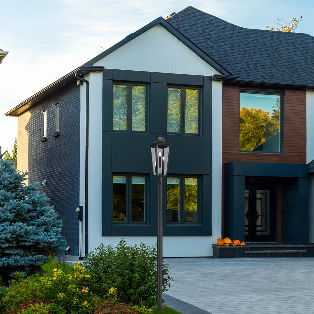 Gannon Outdoor Lean Post Light in Outside Area.