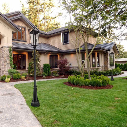 Gannon Outdoor Ornate Post Light in Outside Area.