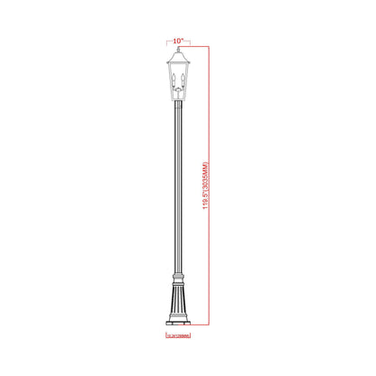 Gannon Outdoor Post Light - line drawing.