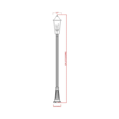 Gannon Outdoor Post Light - line drawing.