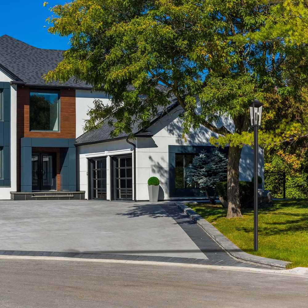 Gannon Outdoor Sleek Post Light in Outside Area.