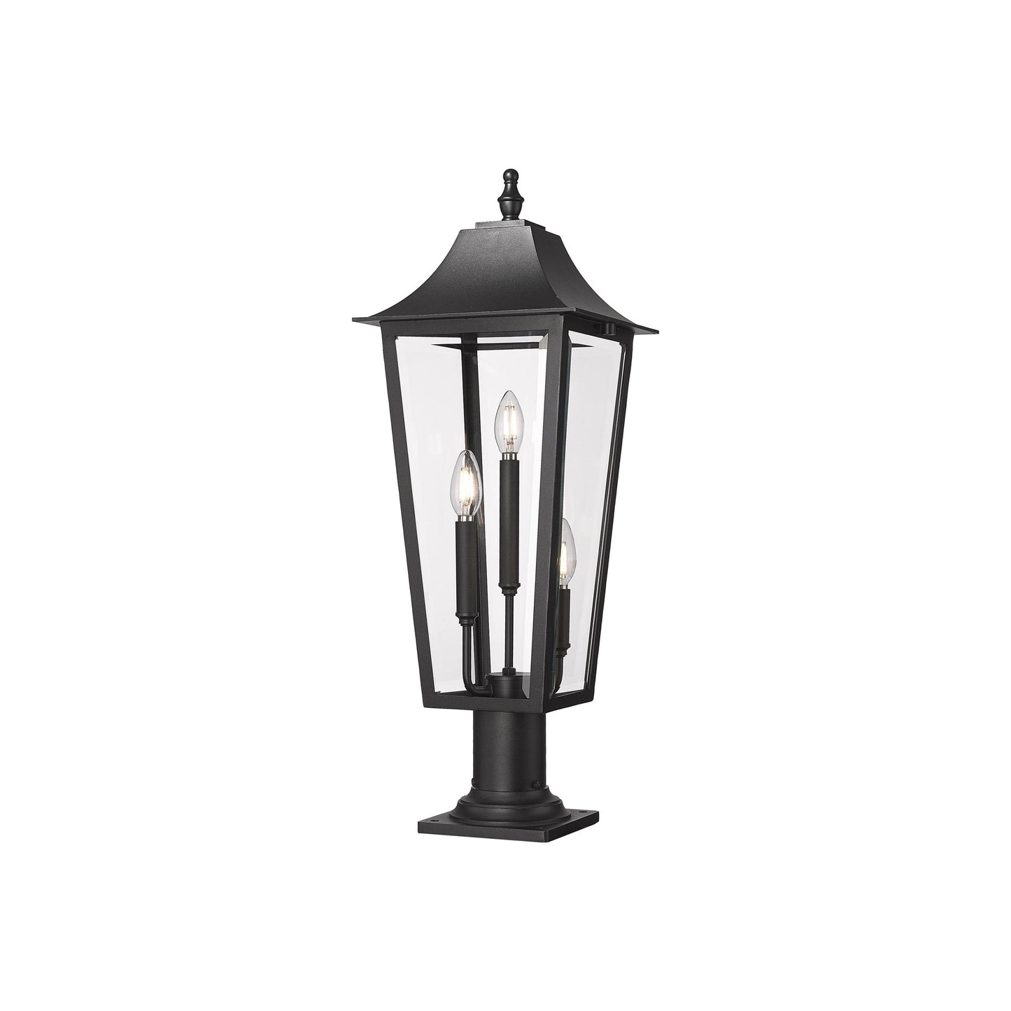 Gannon Outdoor Sloped Top Post Light (Round Pier Mount/10-Inch).