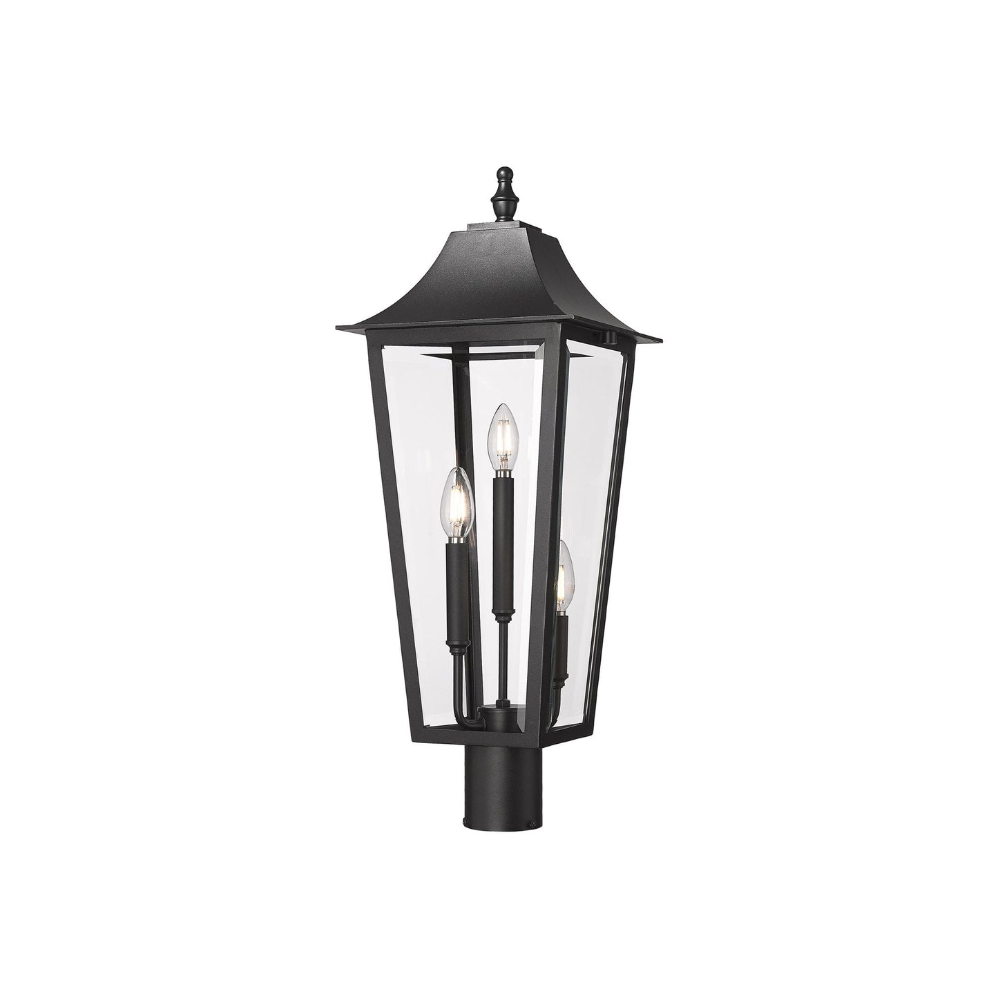 Gannon Outdoor Sloped Top Post Light (Round Post Mount/10-Inch).