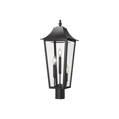 Gannon Outdoor Sloped Top Post Light (Round Post Mount/10-Inch).