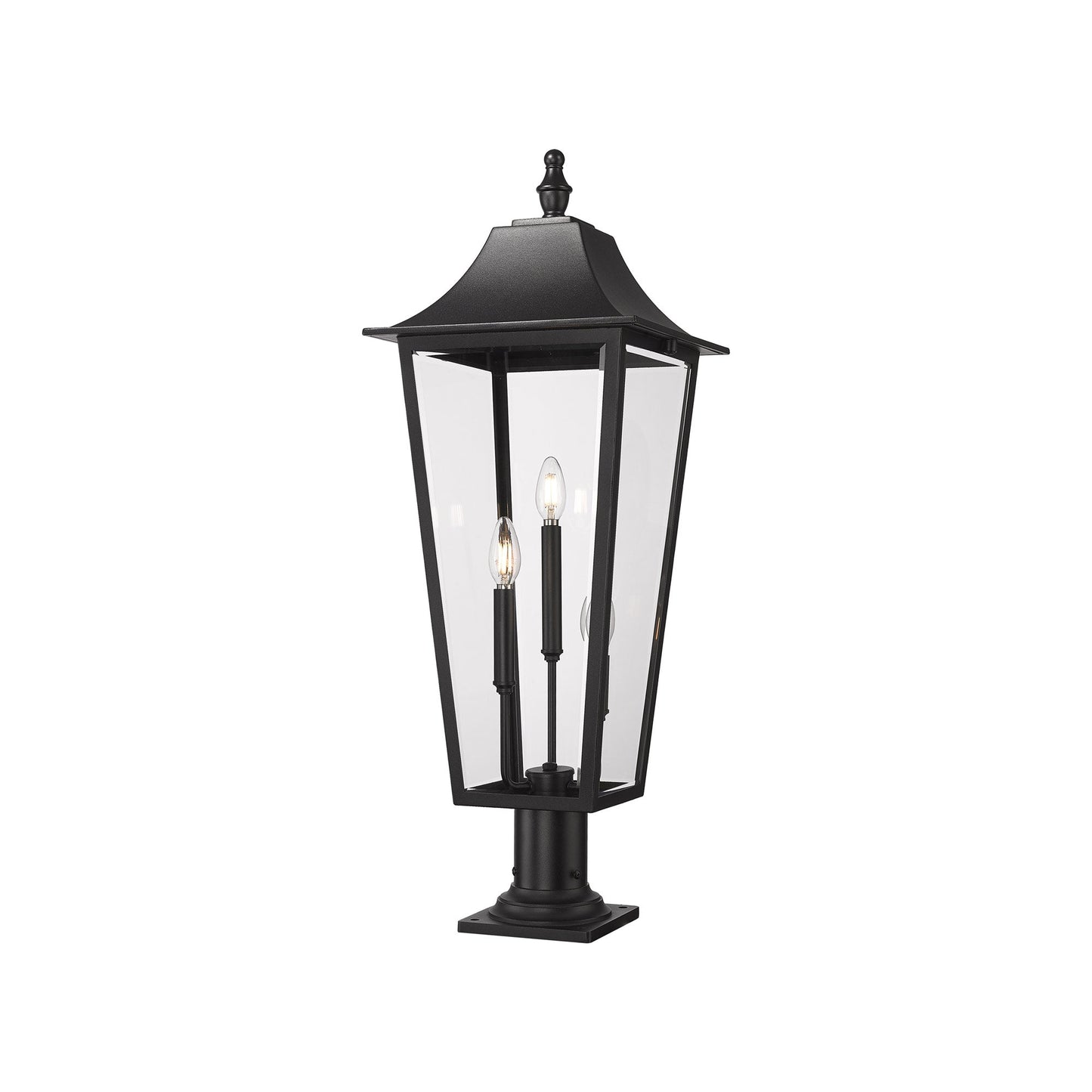 Gannon Outdoor Sloped Top Post Light (Round Pier Mount/12-Inch).