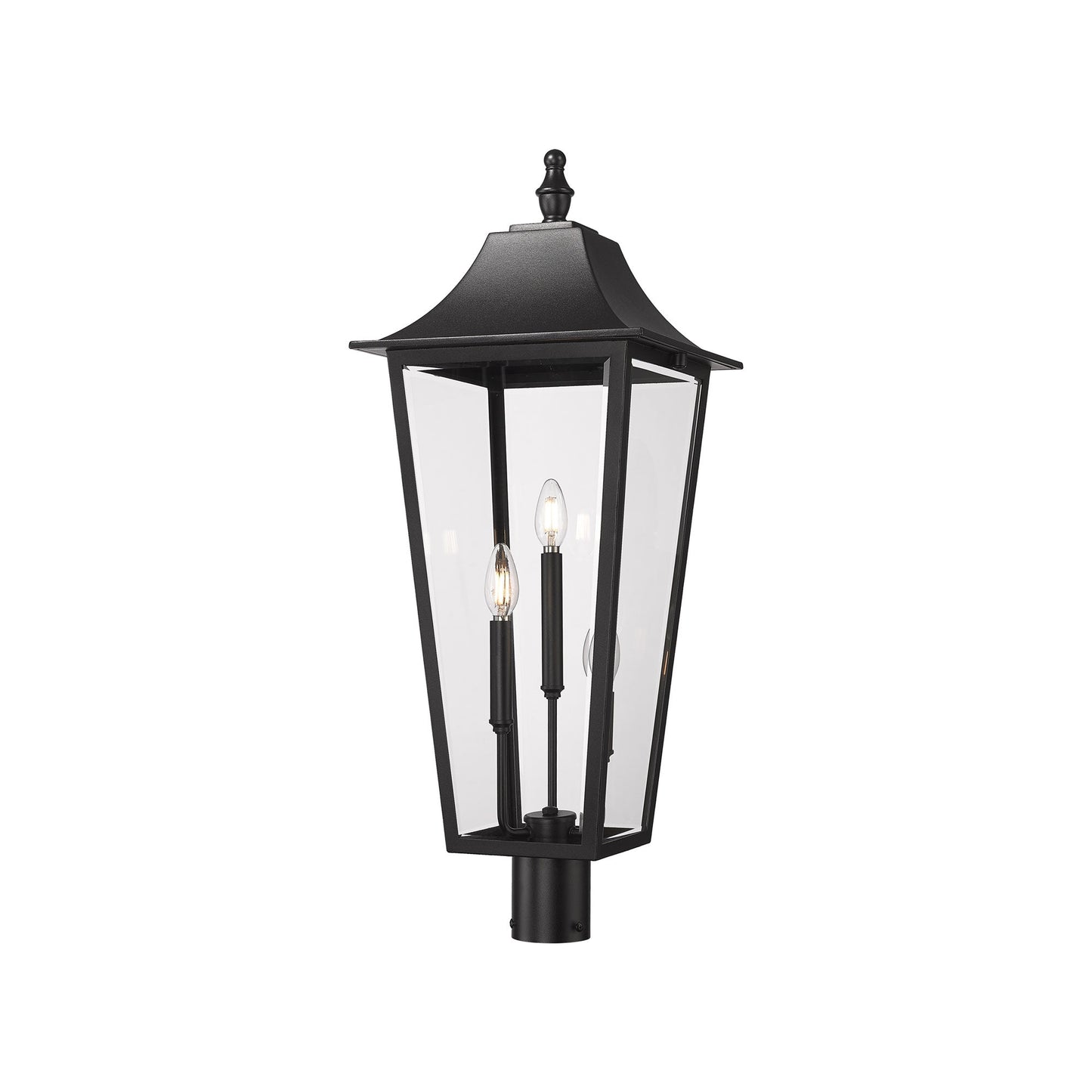 Gannon Outdoor Sloped Top Post Light (Round Post Mount/12-Inch).