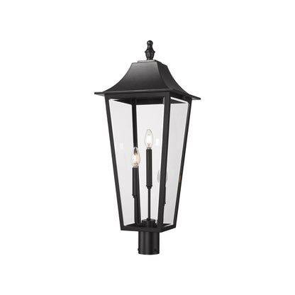 Gannon Outdoor Sloped Top Post Light (Round Post Mount/12-Inch).