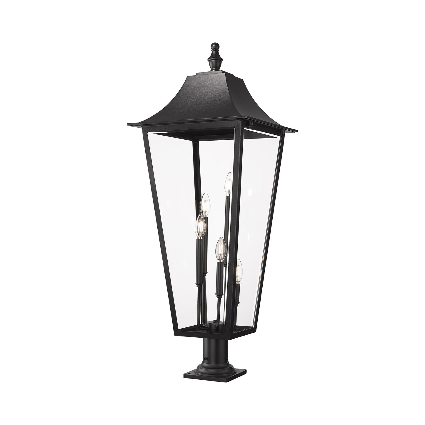 Gannon Outdoor Sloped Top Post Light (Round Pier Mount/16-Inch).