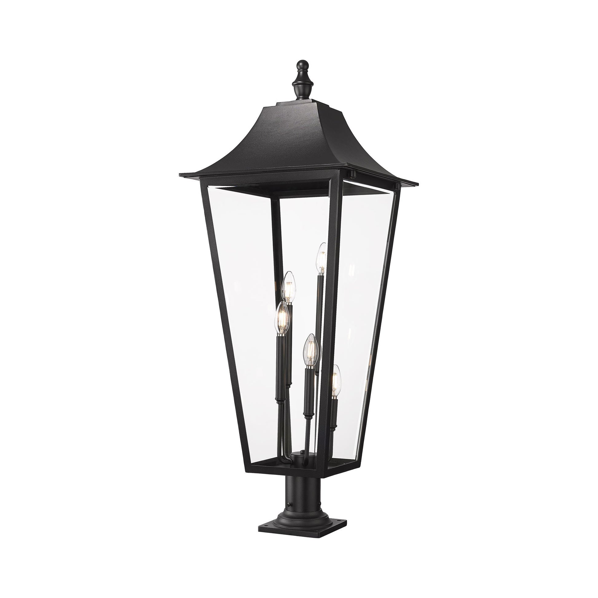 Gannon Outdoor Sloped Top Post Light (Round Pier Mount/16-Inch).