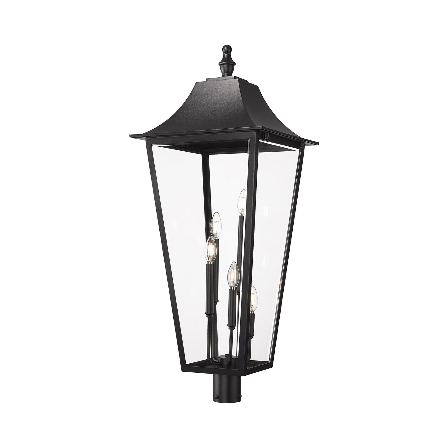 Gannon Outdoor Sloped Top Post Light (Round Post Mount/16-Inch).