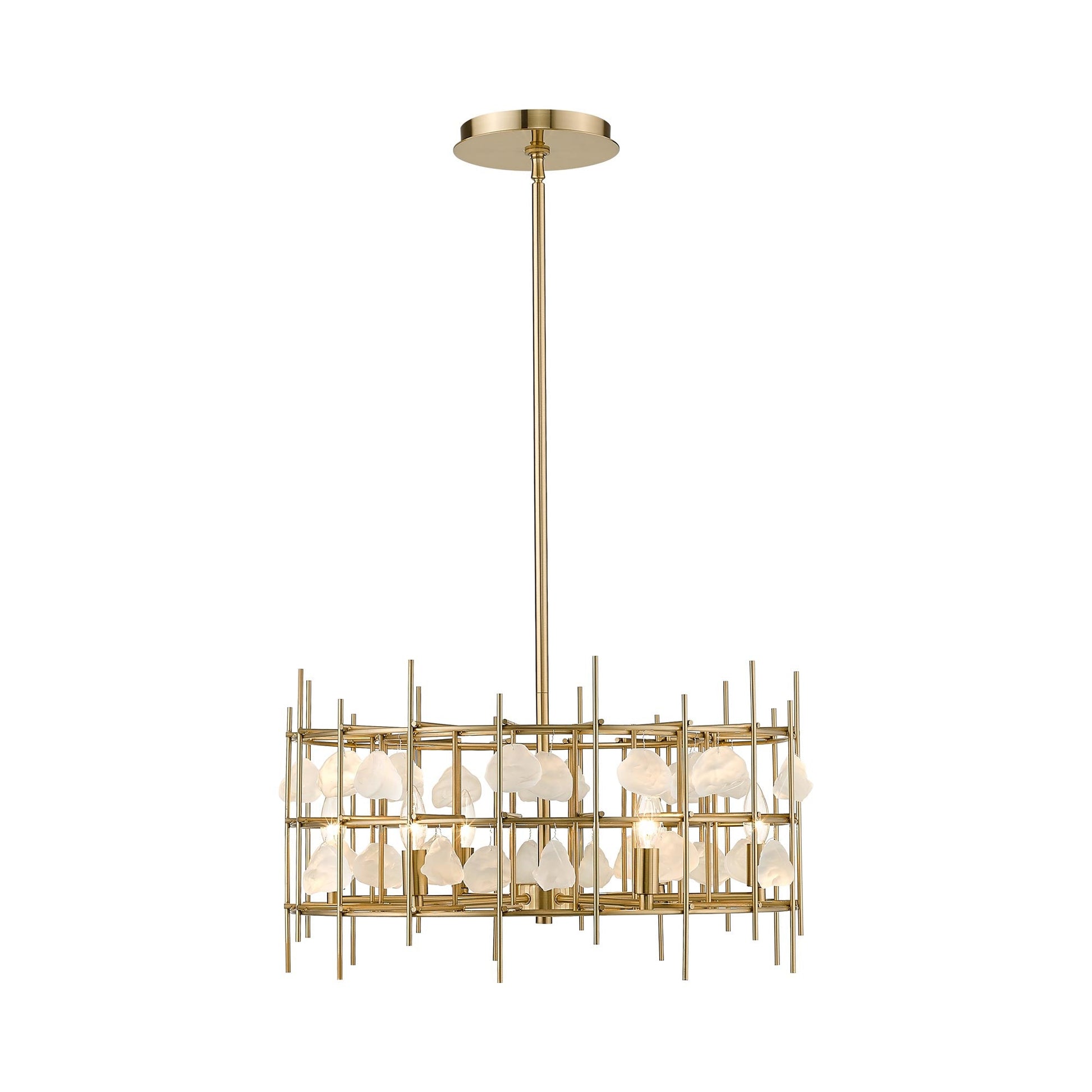 Garroway Chandelier in Aged Brass (6-Light).