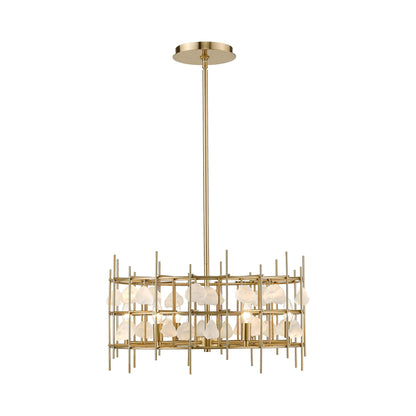 Garroway Chandelier in Aged Brass (6-Light).