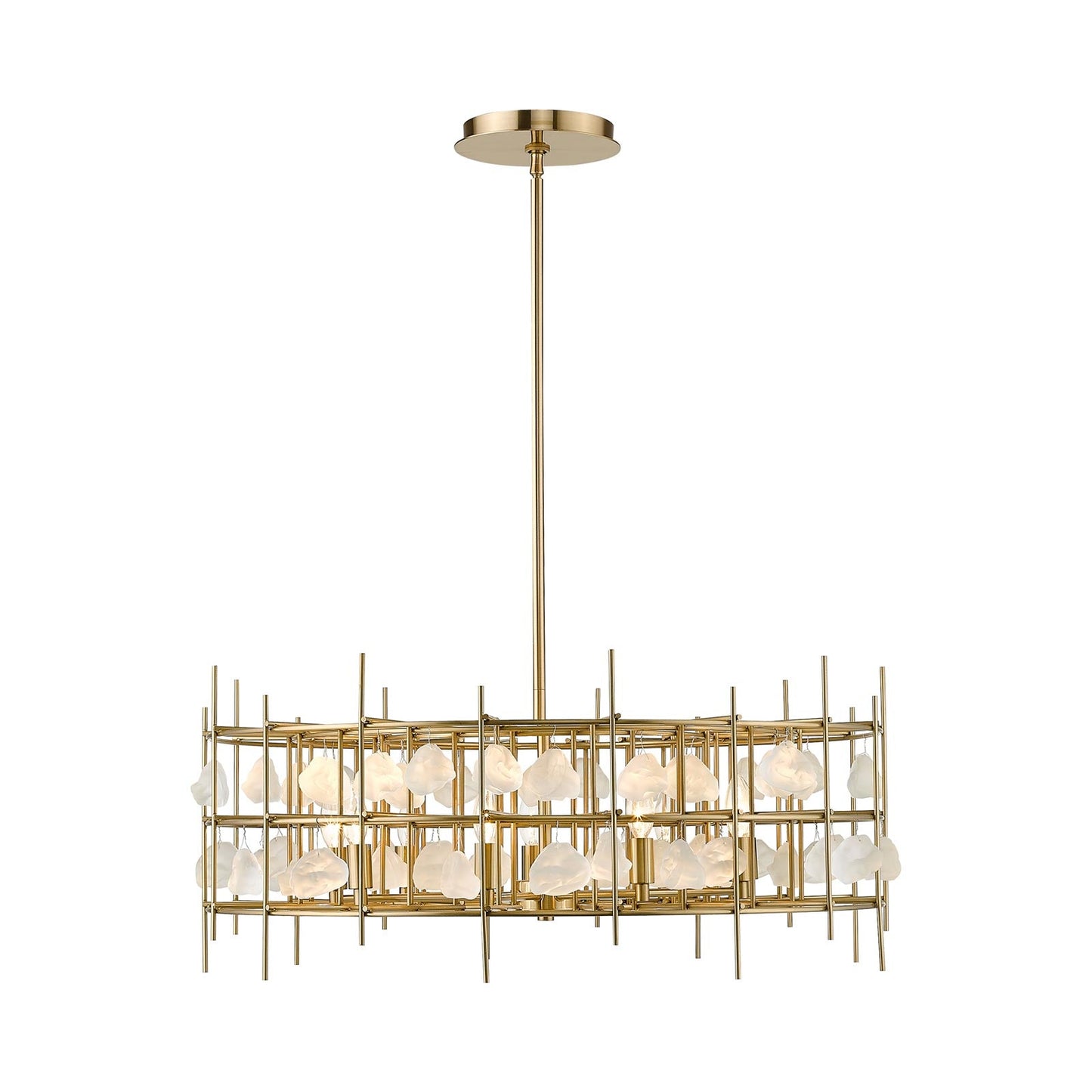Garroway Chandelier in Aged Brass (9-Light).