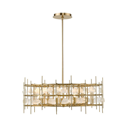 Garroway Chandelier in Aged Brass (9-Light).