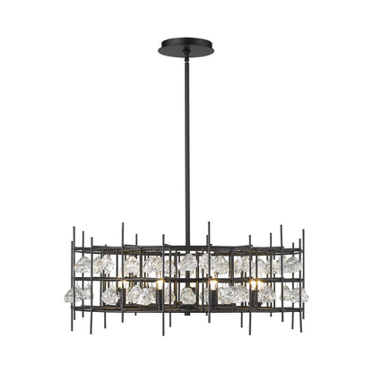 Garroway Chandelier in Matte Black (9-Light).