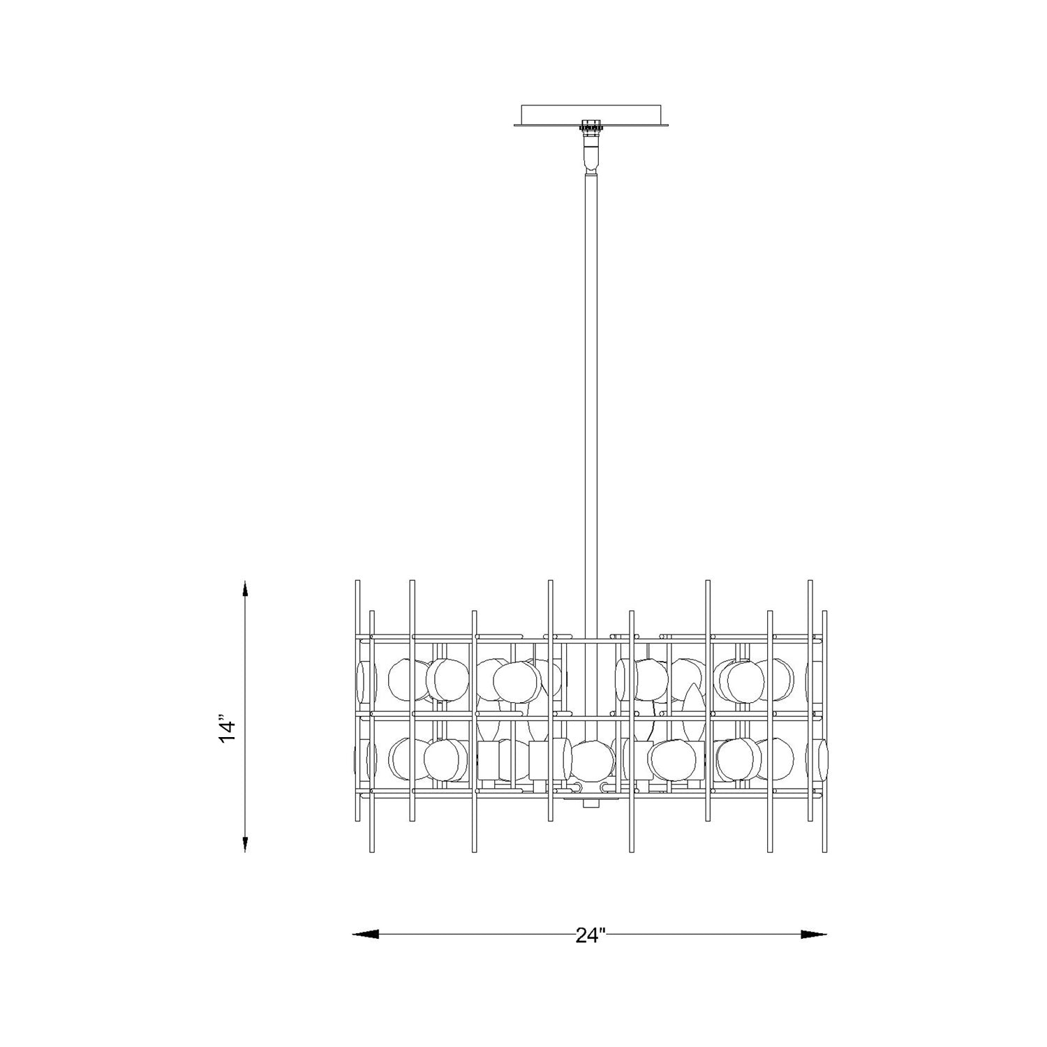 Garroway Chandelier - line drawing.
