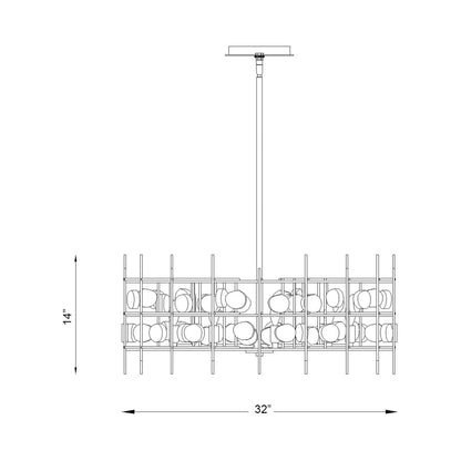 Garroway Chandelier - line drawing.