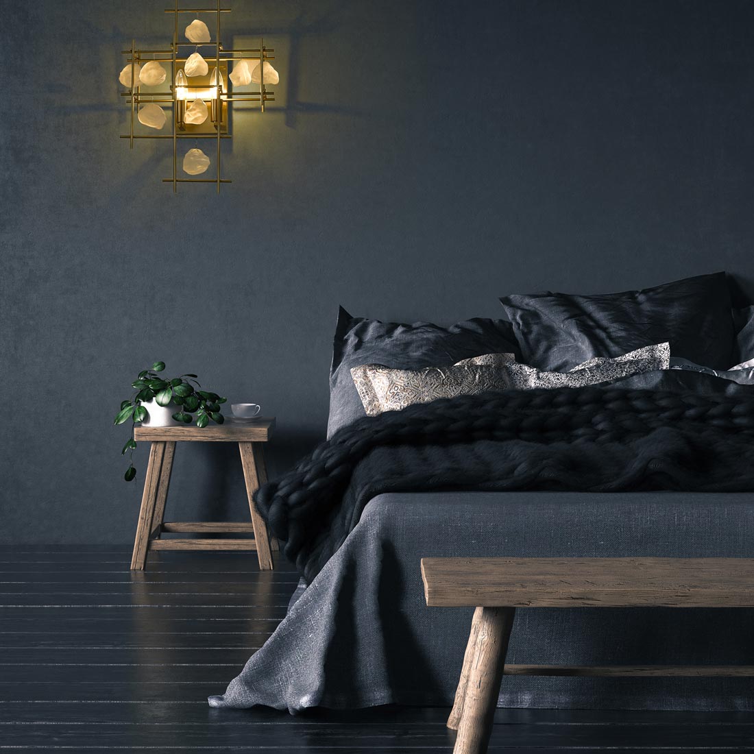 Garroway Wall Light in bedroom.
