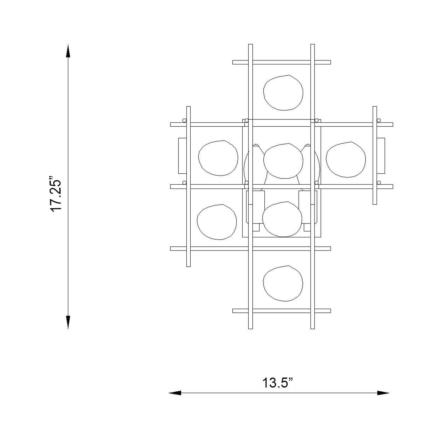 Garroway Wall Light - line drawing.