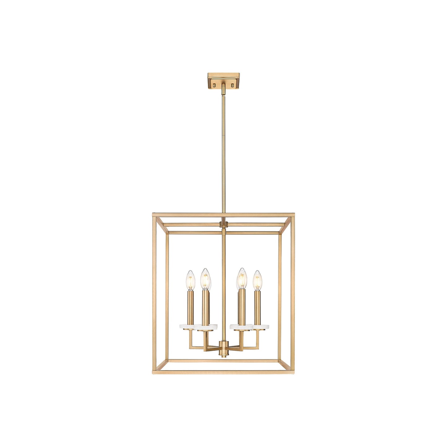 Gaultier Cage Chandelier in Modern Gold (21.5-Inch).