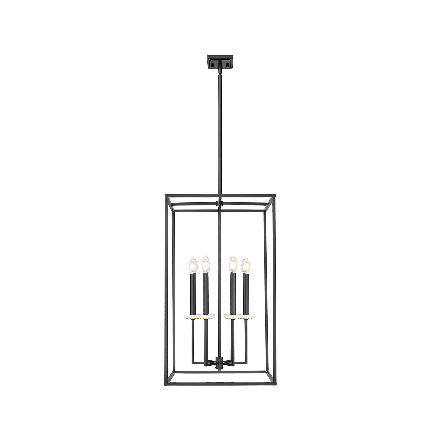 Gaultier Cage Chandelier in Matte Black/Modern Gold (32.75-Inch).