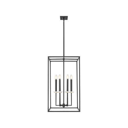 Gaultier Cage Chandelier in Matte Black/Modern Gold (32.75-Inch).