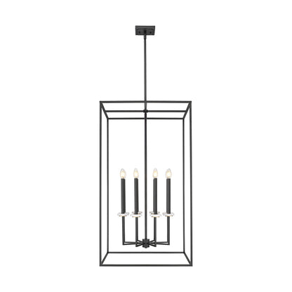 Gaultier Cage Chandelier in Matte Black/Modern Gold (45.13-Inch).