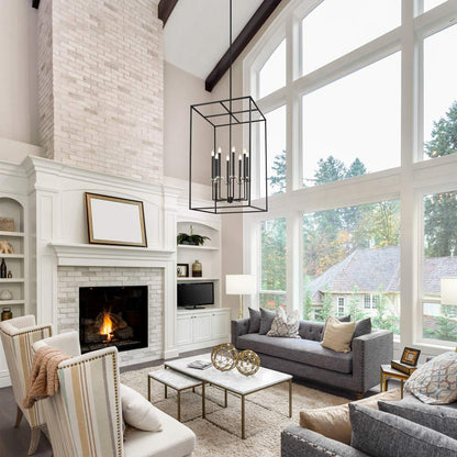 Gaultier Cage Chandelier in living room.