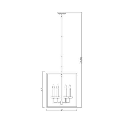 Gaultier Cage Chandelier - line drawing.