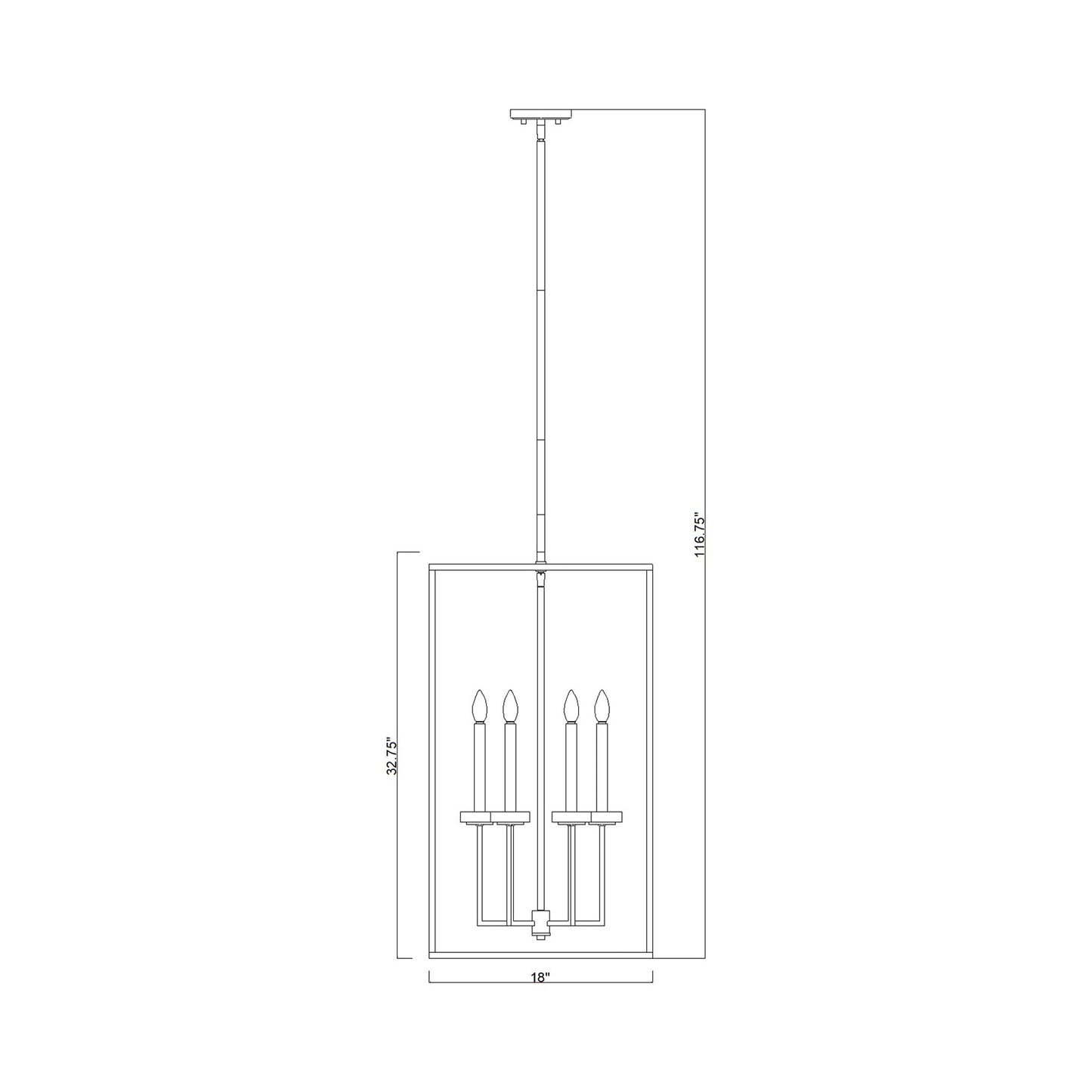 Gaultier Cage Chandelier - line drawing.