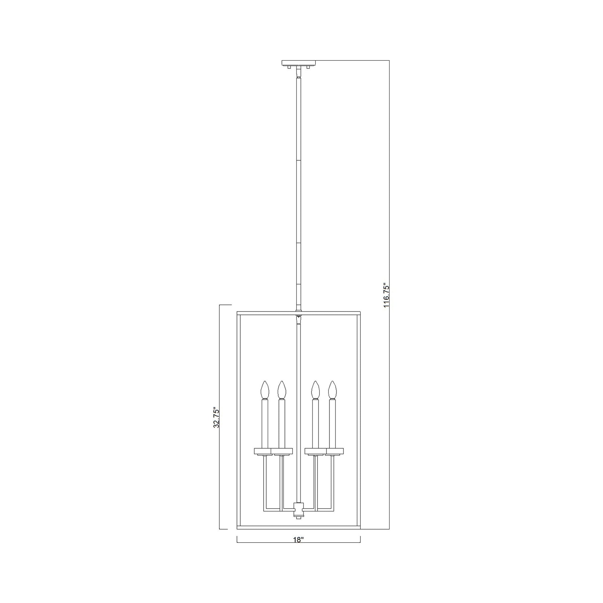 Gaultier Cage Chandelier - line drawing.