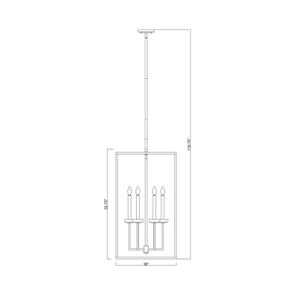 Gaultier Cage Chandelier - line drawing.