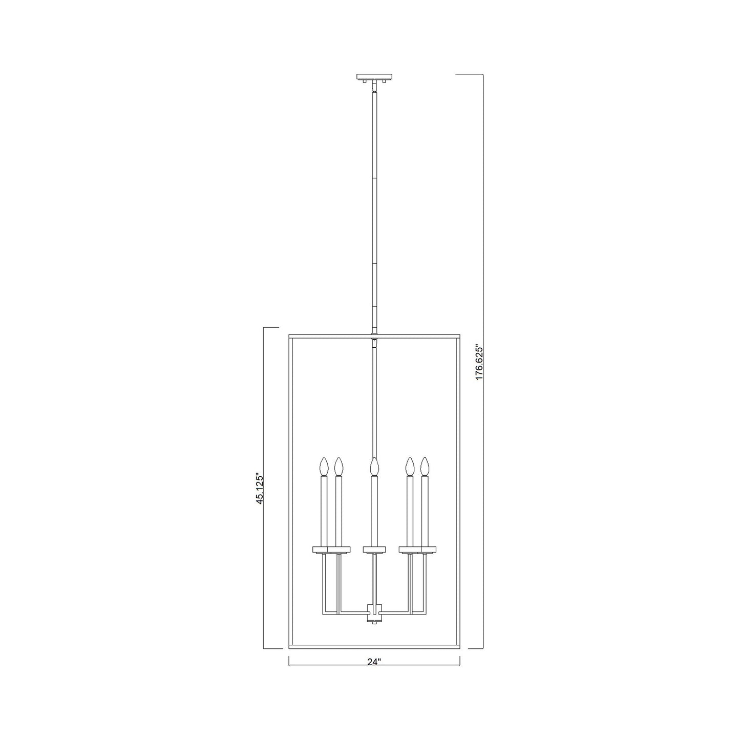 Gaultier Cage Chandelier - line drawing.