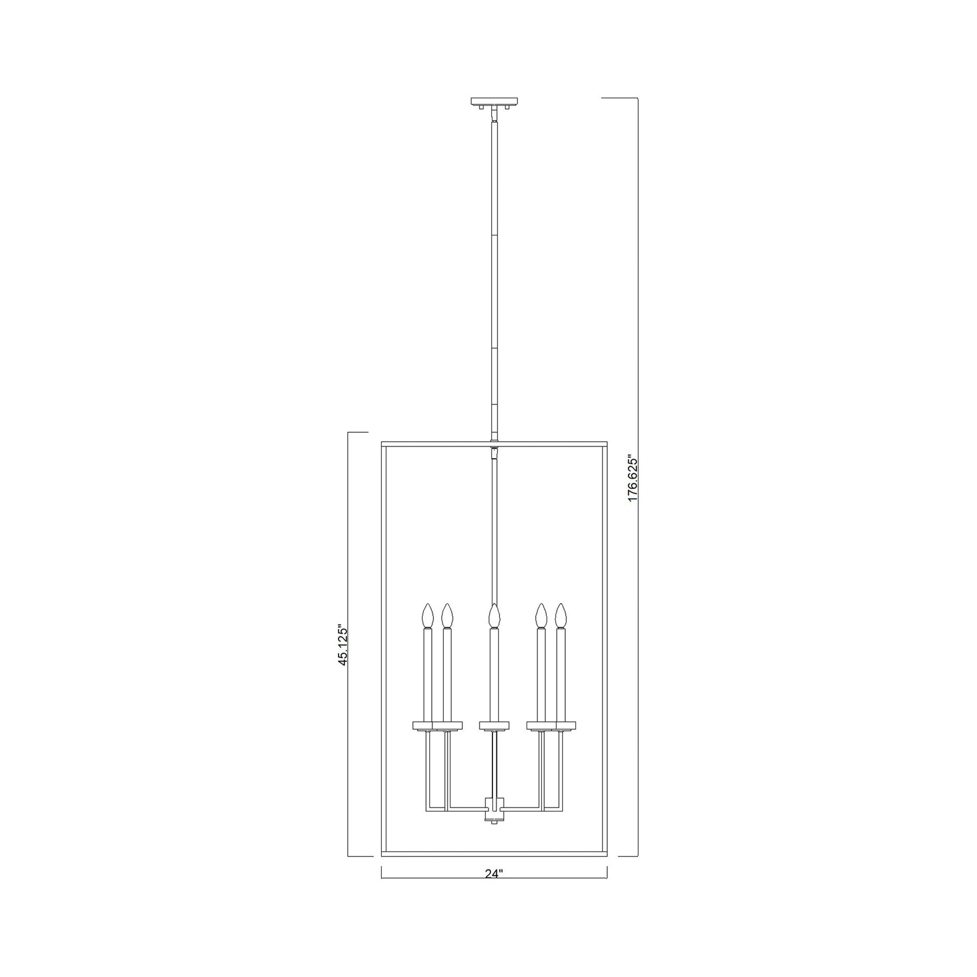Gaultier Cage Chandelier - line drawing.