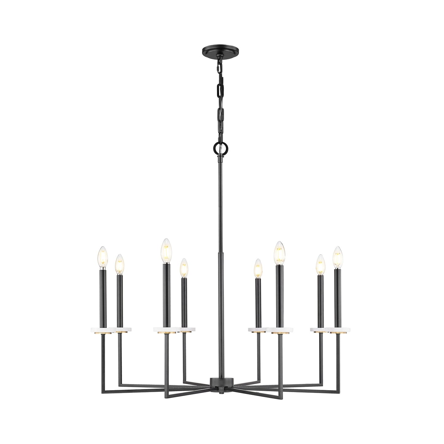 Gaultier Chandelier in Matte Black/Modern Gold (8-Light).