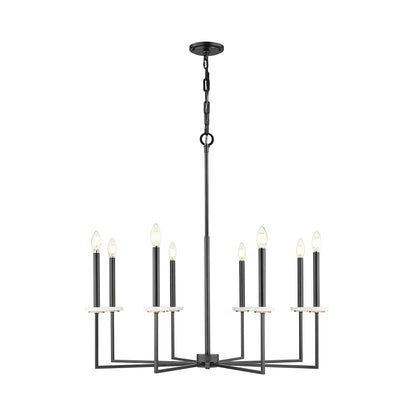 Gaultier Chandelier in Matte Black/Modern Gold (8-Light).