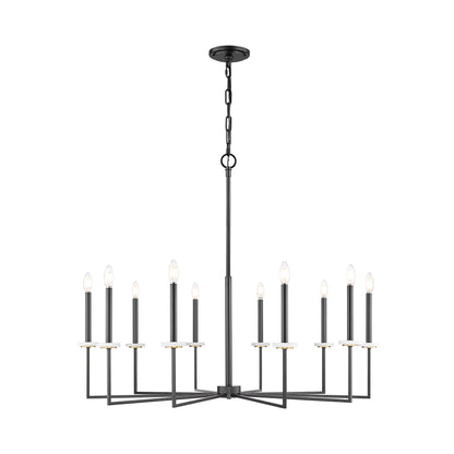 Gaultier Chandelier in Matte Black/Modern Gold (10-Light).