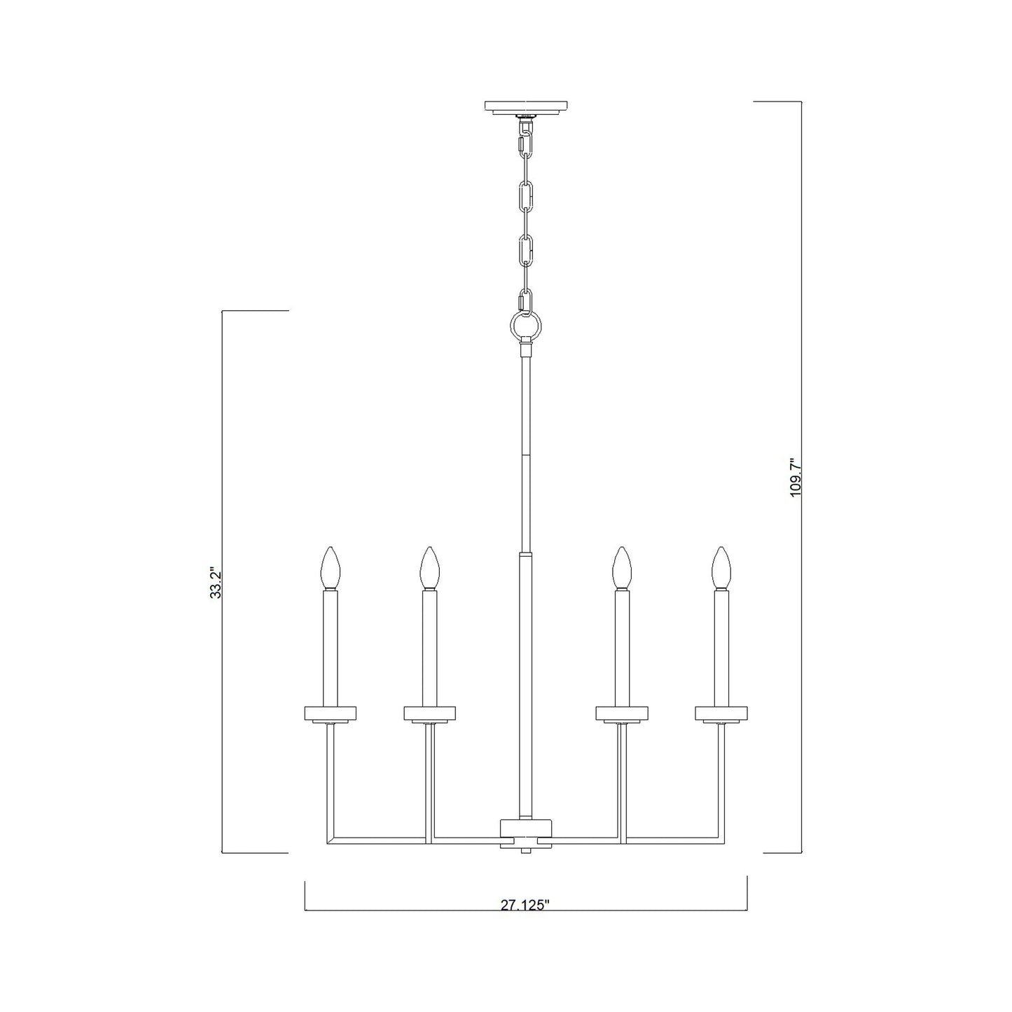 Gaultier Chandelier - line drawing.