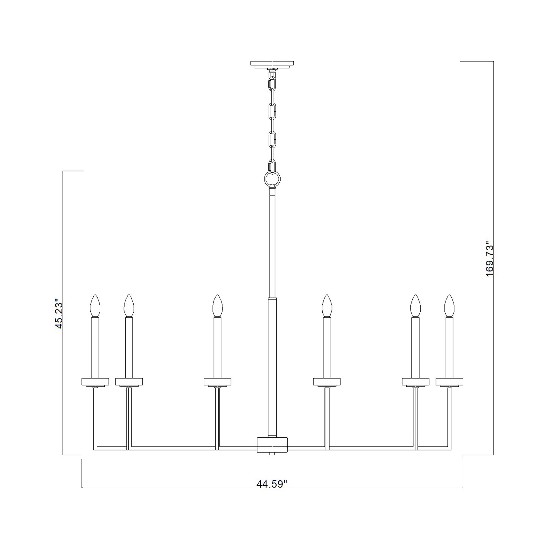 Gaultier Chandelier - line drawing.