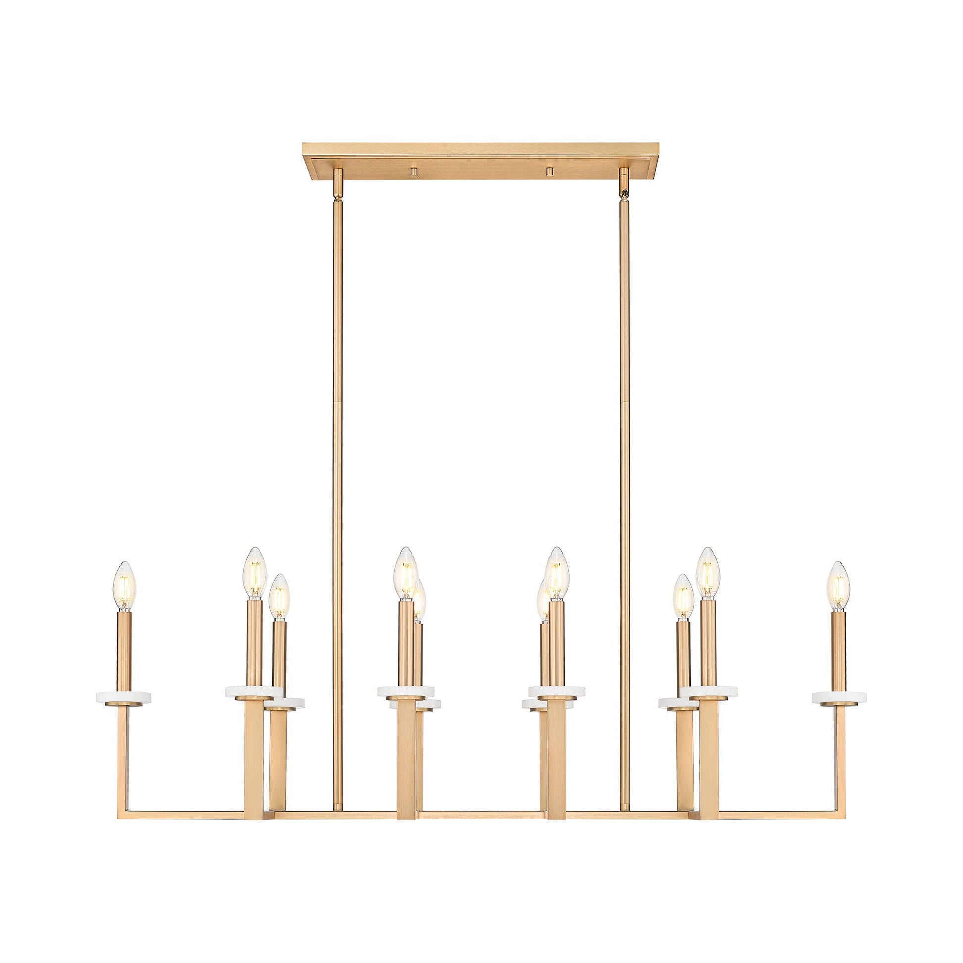 Gaultier Linear Chandelier in Modern Gold (10-Light).