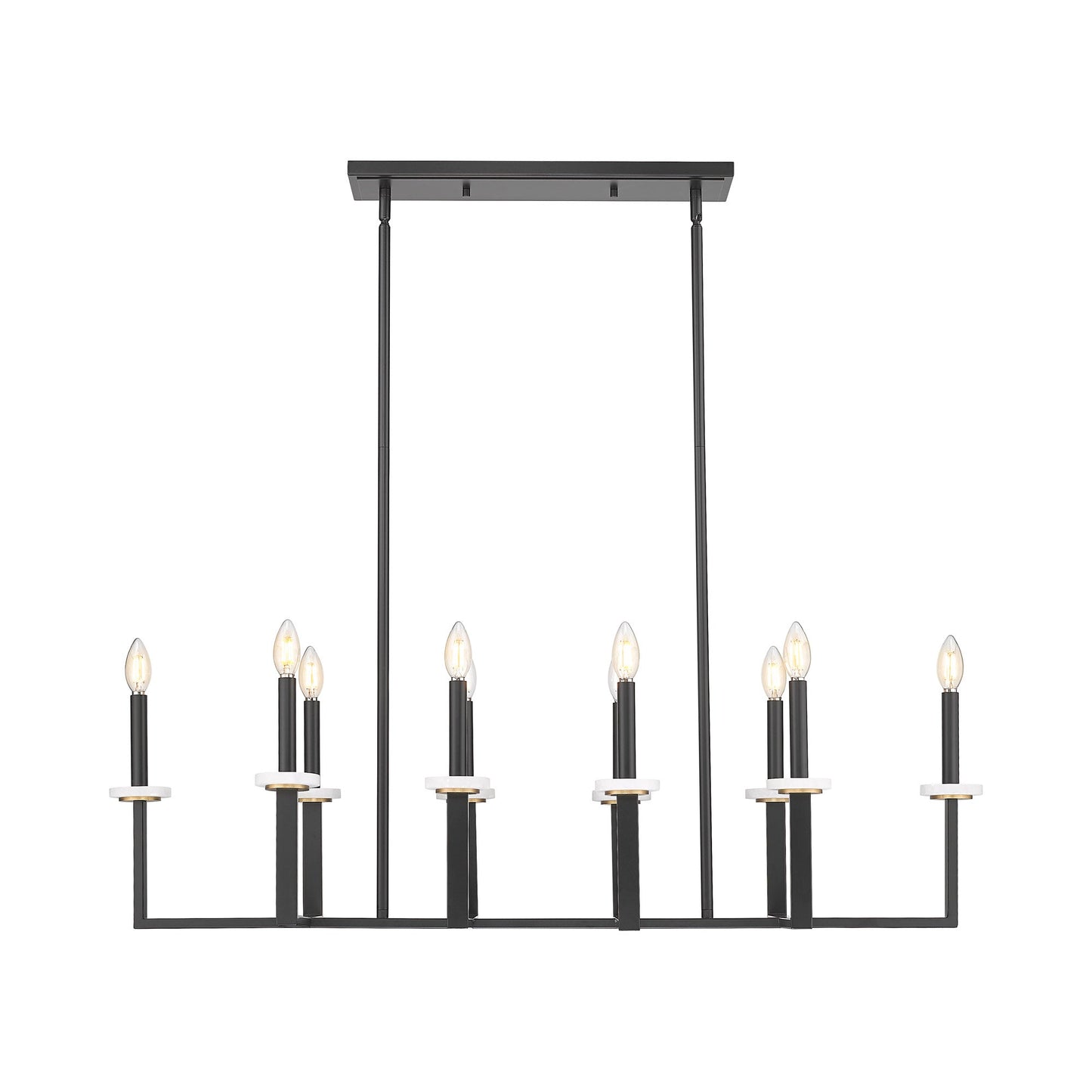 Gaultier Linear Chandelier in Matte Black/Modern Gold (10-Light).