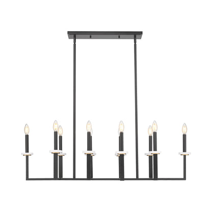 Gaultier Linear Chandelier in Matte Black/Modern Gold (10-Light).