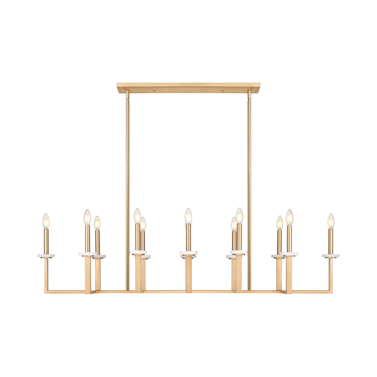 Gaultier Linear Chandelier in Modern Gold (12-Light).