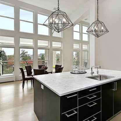 Geo Chandelier in kitchen.