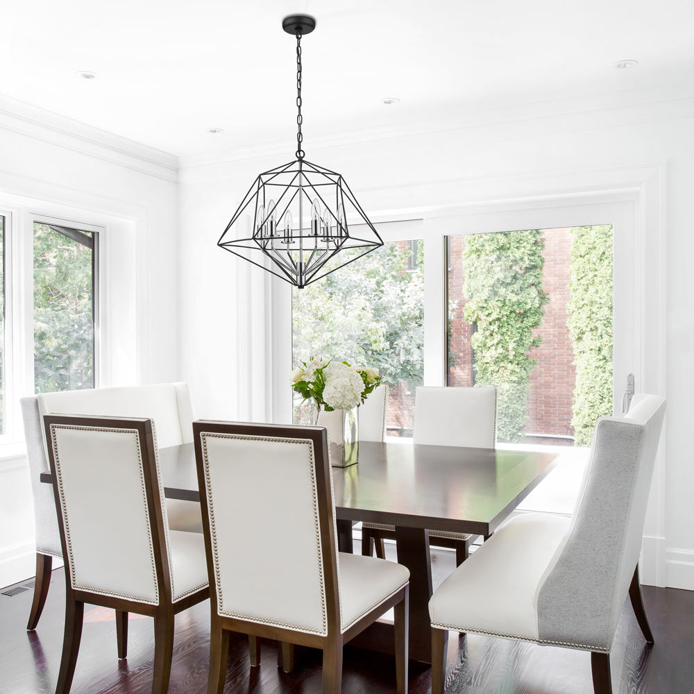 Geo Chandelier in living room.