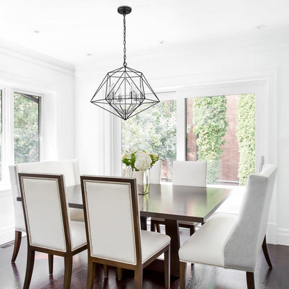 Geo Chandelier in living room.