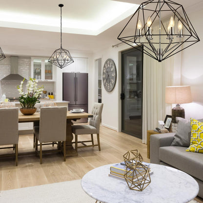 Geo Chandelier in dining room.