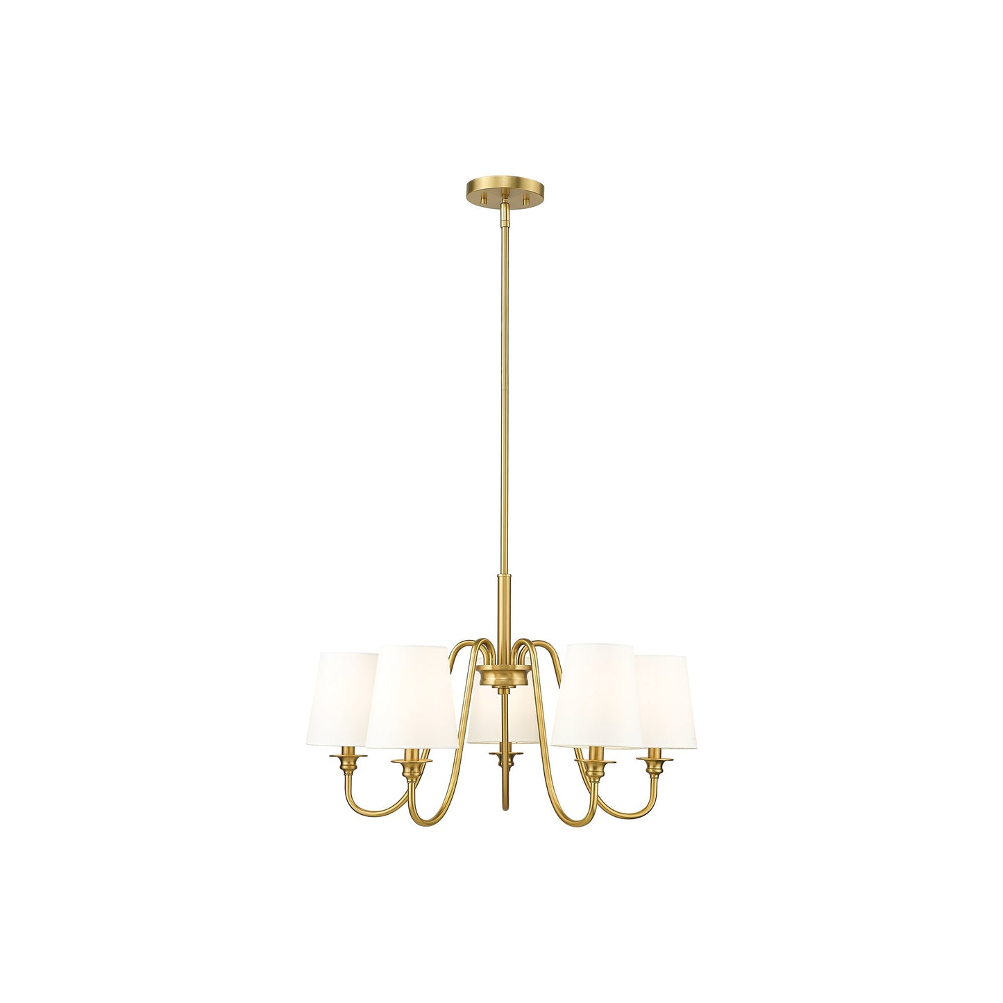 Gianna Chandelier in Modern Gold (26-Inch/5-Light).