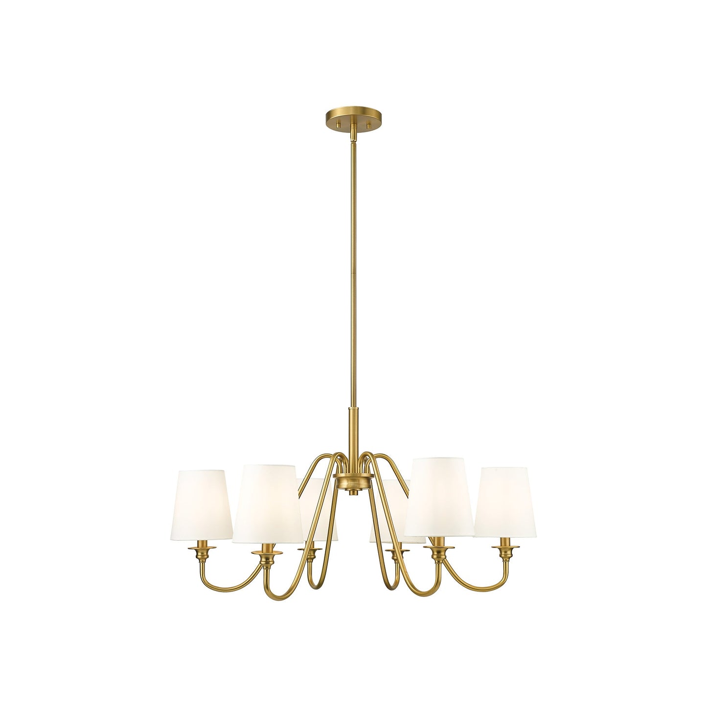 Gianna Chandelier in Modern Gold (32-Inch/6-Light).