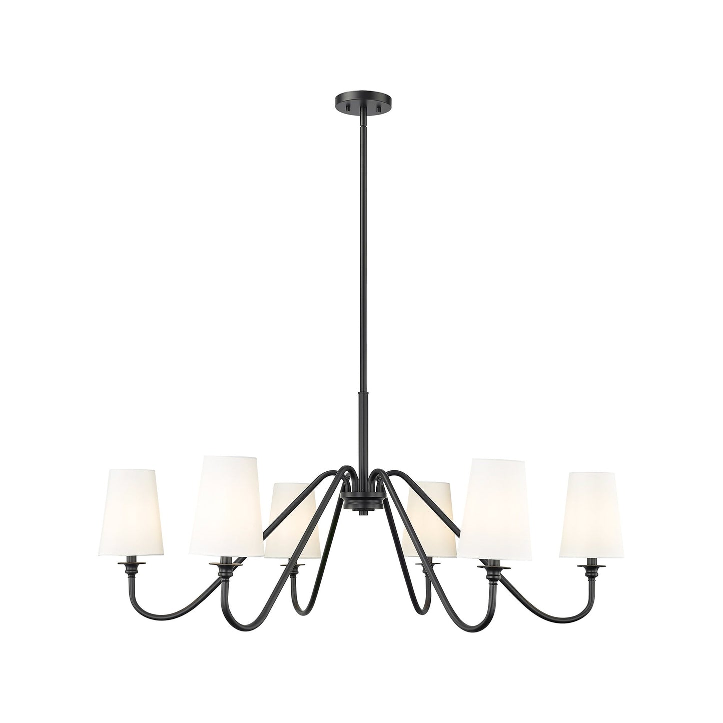 Gianna Chandelier in Matte Black (46-Inch/6-Light).
